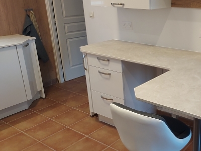 Plan de travail en Céramique Laminam Diamond Cream en finition mate